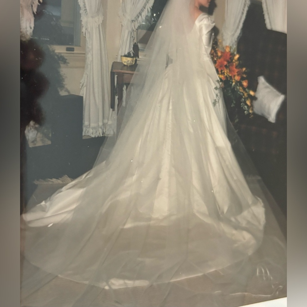 Pure Silk Wedding Dress 👰 👗💛 Size M - Picture 7 of 11